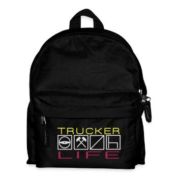 Trucker Life,Berufskraftfahrer,Fahrer, - Kinder Rucksack - Schwarz - Vorne