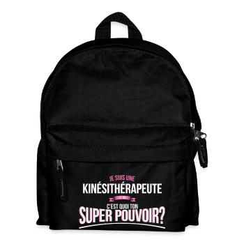 Kinésithérapeute super pouvoir cadeau - Sac à dos Enfant - noir - Devant
