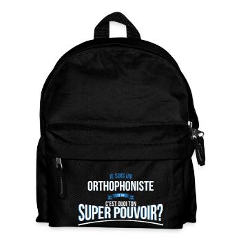 Orthophoniste super pouvoir cadeau - Sac à dos Enfant - noir - Devant