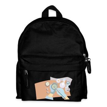 reagenzglas flask tube experiment chemistry chemie - Kinder Rucksack - Schwarz - Vorne