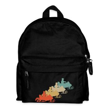 Retro Vintage Style Snowmobile Snowmobile - Kids' Backpack - black - Front
