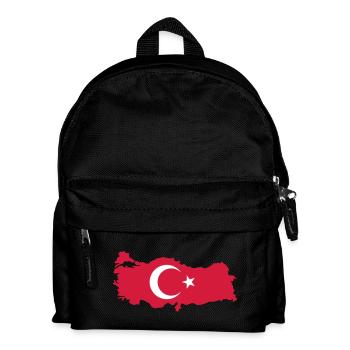 Turkey Map Flag - Kids' Backpack - black - Front