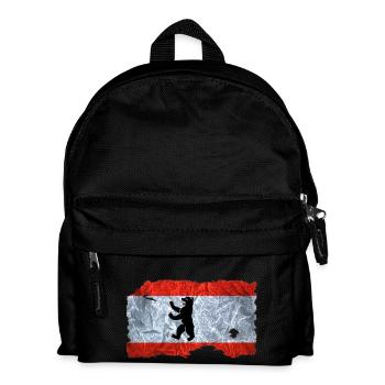 Berlin Fahne / Flagge vintage used look - Kinder Rucksack - Schwarz - Vorne