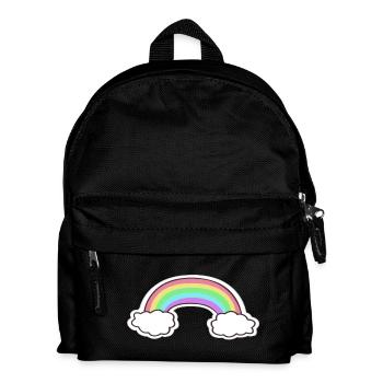 Pastellregenbogen mit Wolken Motiv - Kinder Rucksack - Schwarz - Vorne