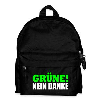 Grüne Nein Danke - Kinder Rucksack - Schwarz - Vorne
