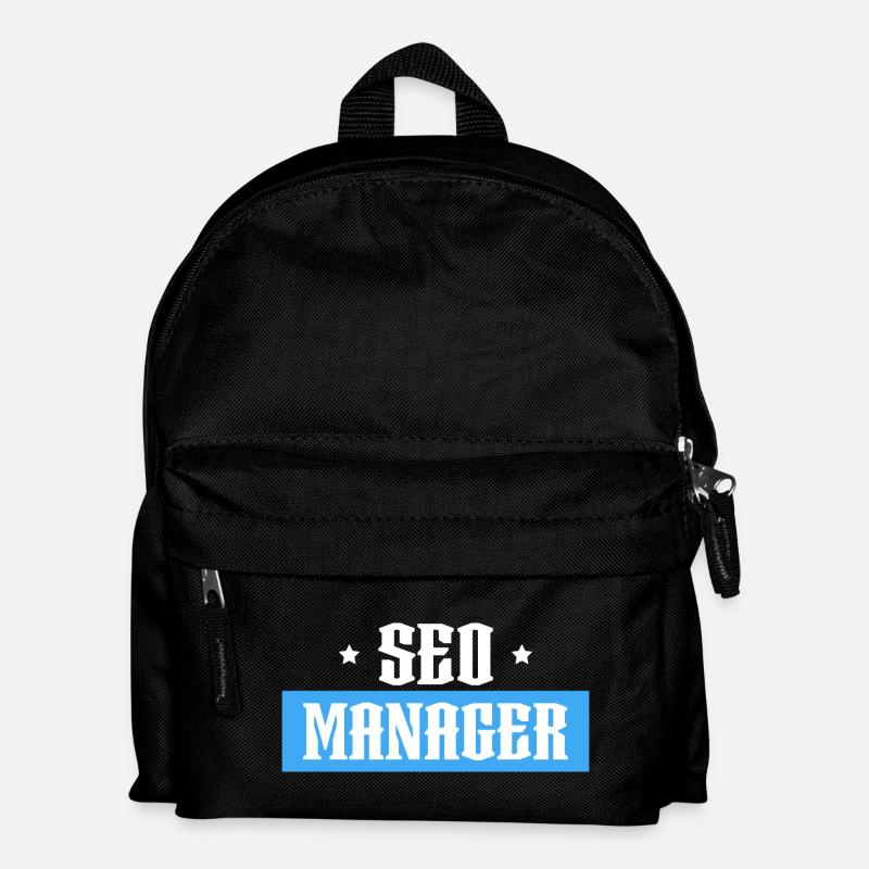 SEO Manager blue tshirt black - Kids' Backpack - black