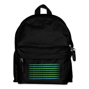 green frayed strokes horizontally - Kids' Backpack - black - Front