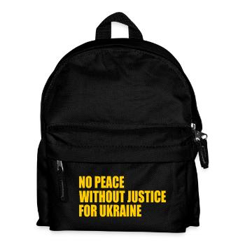 No peace without justice for ukraine - Kinder Rucksack - Schwarz - Vorne