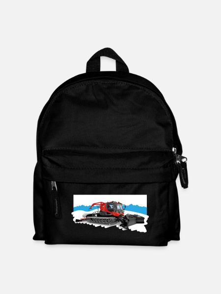 Pistenraupe bei der Arbeit im Schnee - Kinder Rucksack - Schwarz