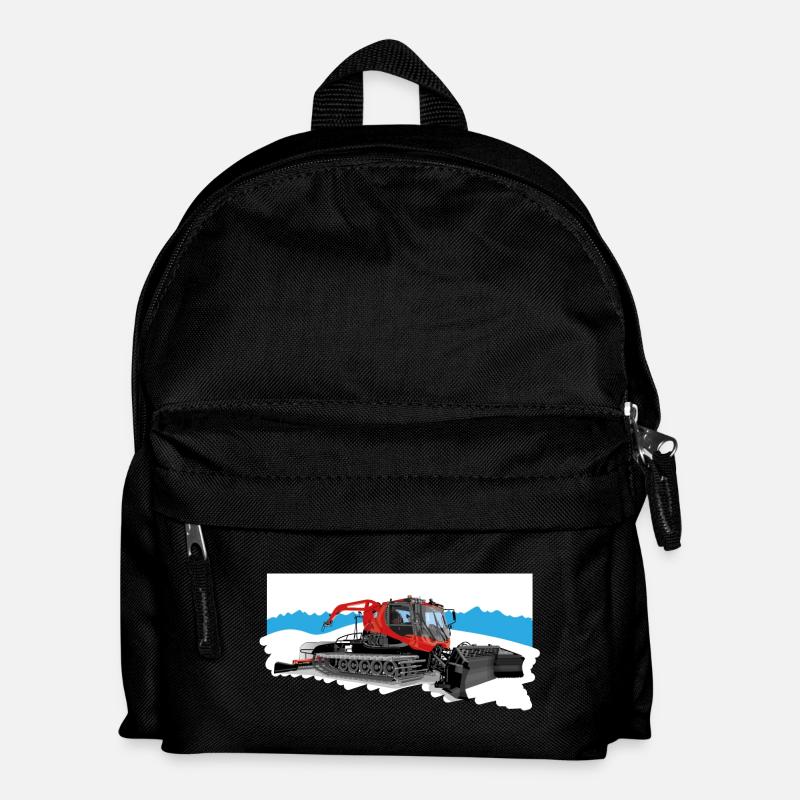 Pistenraupe bei der Arbeit im Schnee - Kinder Rucksack - Schwarz