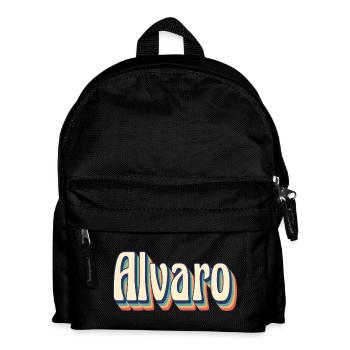 Alvaro retro t-shirt vintage t-shirt gift idea - Kids' Backpack - black - Front