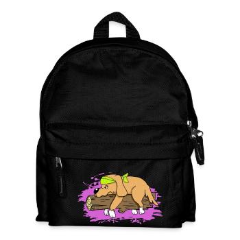 Chien paresseux - Sac à dos Enfant - noir - Devant