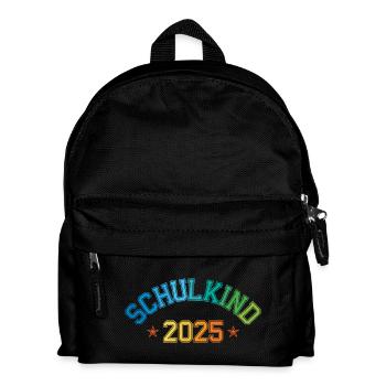 Schulkind 2025 Einschulung College Trikot - Kinder Rucksack - Schwarz - Vorne
