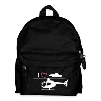 J’aime l’hélicoptère - Icône de vol en hélicoptère - Sac à dos Enfant - noir - Devant