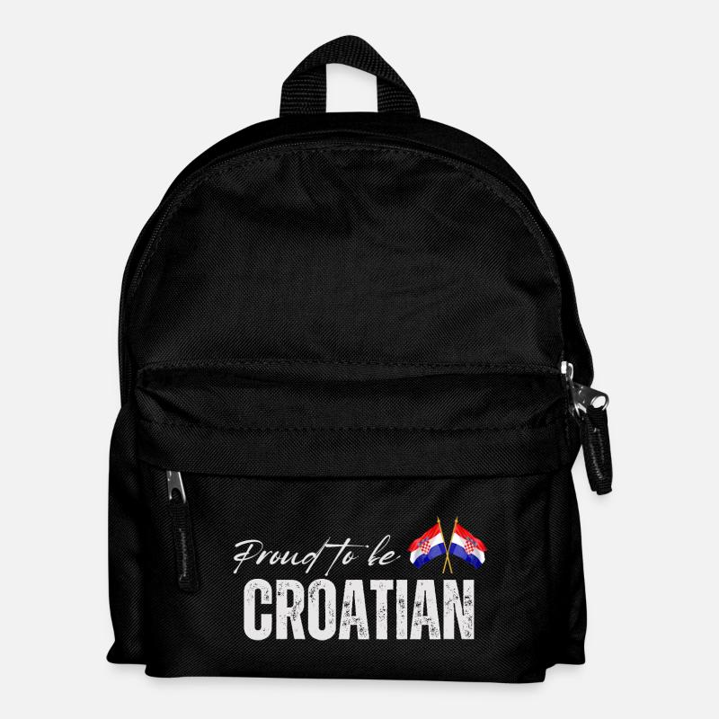 Kroatien stolz, ich liebe Kroatien - Kinder Rucksack - Schwarz