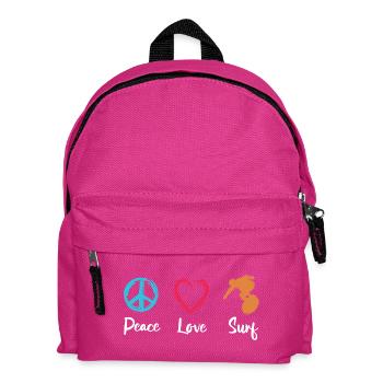 Peace Love Surfing - Kids' Backpack - fuchsia - Front