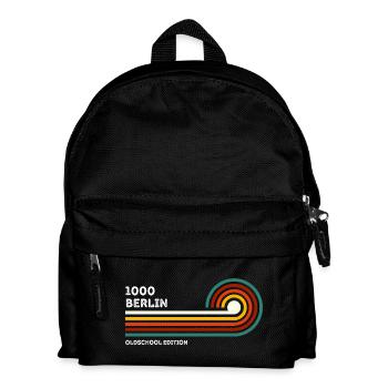 Berlin Retro Shirt Postleitzahl 1000 PLZ Souvenir - Kinder Rucksack - Schwarz - Vorne