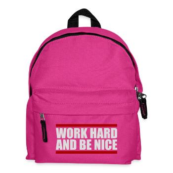 Work Hard Be Nice Motivation Positive Spirit Quote - Kids' Backpack - fuchsia - Front