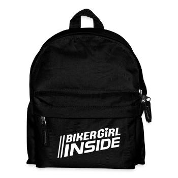 Biker Girl inside Schriftzug (Farbe änderbar) - Kinder Rucksack - Schwarz - Vorne