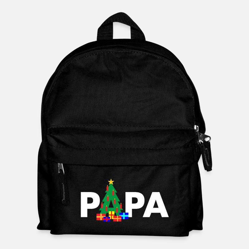 Papa Weihnachtsbaum - Kinder Rucksack - Schwarz