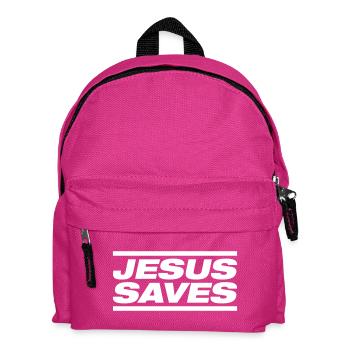 Jesus saves - Kids' Backpack - fuchsia - Front