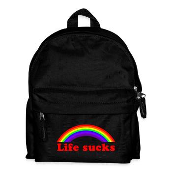 Life Sucks Rainbow - Citation sarcastique et drôle - Sac à dos Enfant - noir - Devant