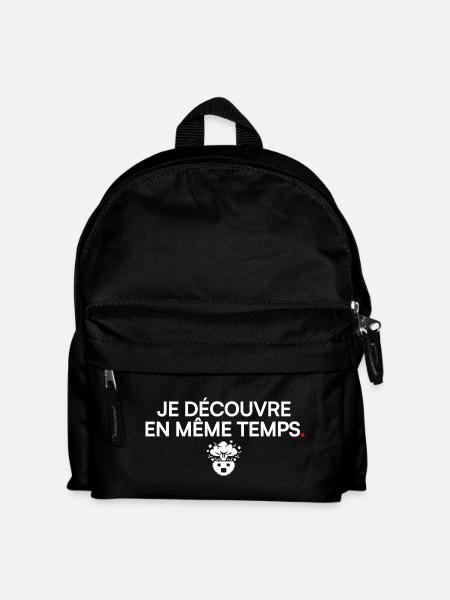 JE DÉCOUVRE EN MÊME TEMPS | Humour bureau - Sac à dos Enfant - noir