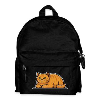 Vintage Red Cat Tabby Lying Quiet Portrait - Kids' Backpack - black - Front
