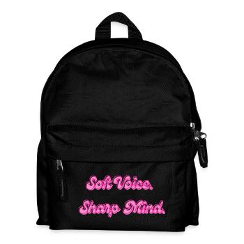 Soft Voice Sharp Mind | Motivational saying - Kids' Backpack - black - Front