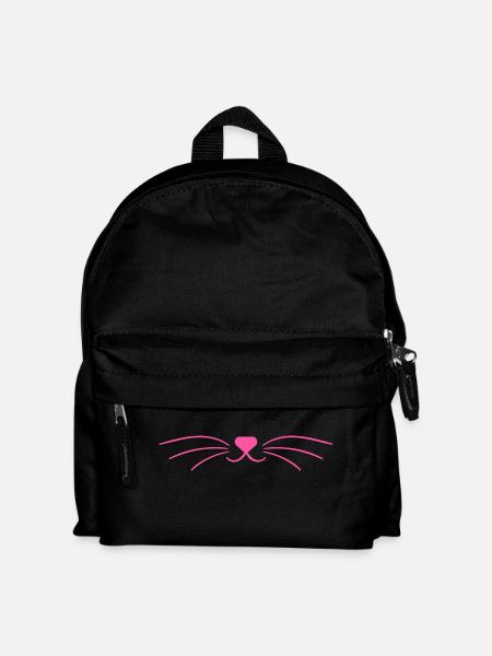 Cute Pink Cat Face Mask - Kids' Backpack - black