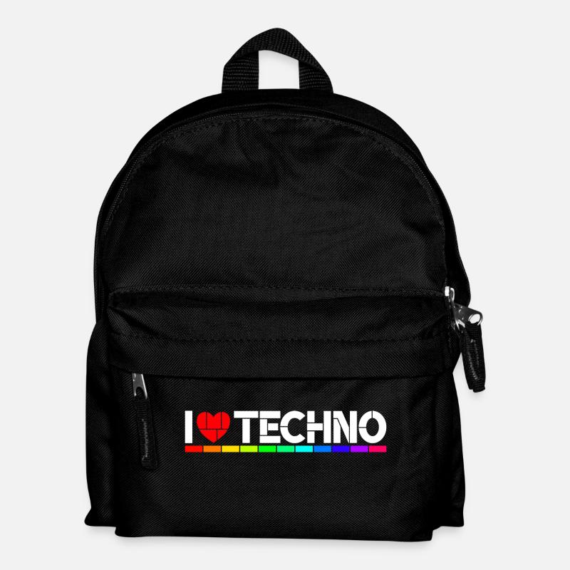I love Techno - Sac à dos Enfant - noir