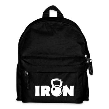 kettlebell fitness training kraftsport symbol Team - Kinder Rucksack - Schwarz - Vorne