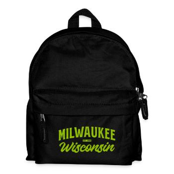 Milwaukee Wisconsin Vintage Script - Kids' Backpack - black - Front