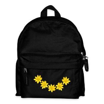 Yellow Buttercup Flower Arch – Spring Floral Wreat - Kids' Backpack - black - Front