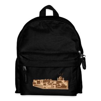 Wüstenstadt mit Moschee - Kinder Rucksack - Schwarz - Vorne