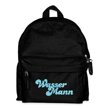 Wassermann Schuppen Wasser Sternzeichen Pool - Kinder Rucksack - Schwarz - Vorne