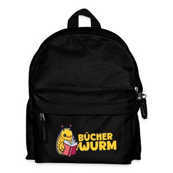 Bücherwurm - Kinder Rucksack - Schwarz - Vorne
