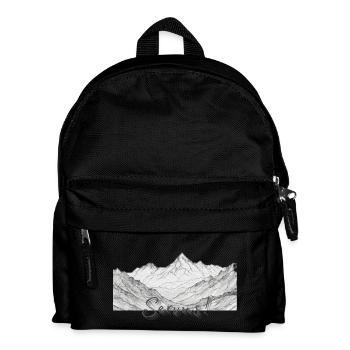 Servus, Bayrischer Gruß vor Bergpanorama - Kinder Rucksack - Schwarz - Vorne