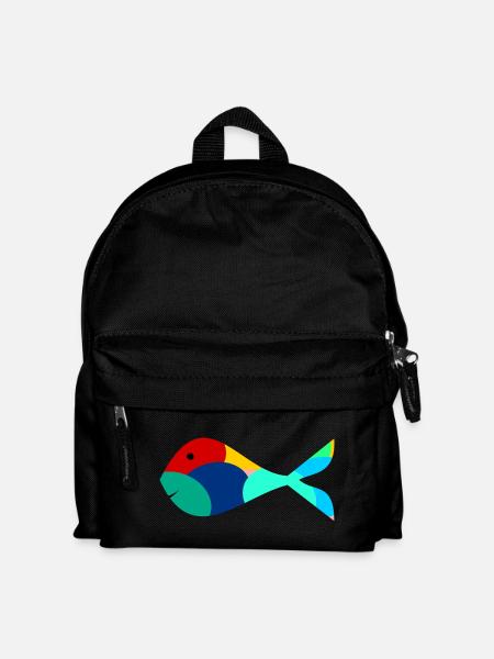 FISCH. SARDINE. APRILSCHERZ. MEER. OZEAN - Kinder Rucksack - Schwarz