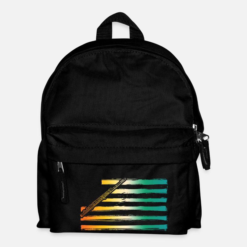 Flötist Querflöte - Kinder Rucksack - Schwarz