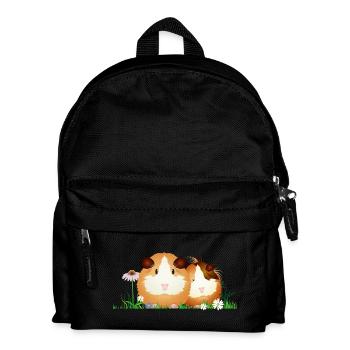 Zwei Meerschweinchen auf der Wiese – Harmonie - Kinder Rucksack - Schwarz - Vorne