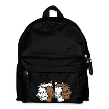 2 Chevaux Équipe Poney Poulain Couple Amoureux Amis - Sac à dos Enfant - noir - Devant