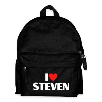 I love Steven Rotes Herz Romantischer Name Fan - Kinder Rucksack - Schwarz - Vorne