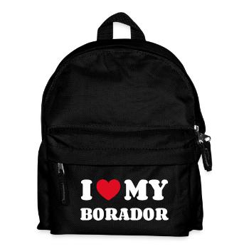 I Love My Borador Hund Besitzer - Kinder Rucksack - Schwarz - Vorne