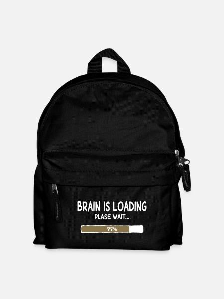 Gehirn wird geladen – Ladebalken Humor - Kinder Rucksack - Schwarz