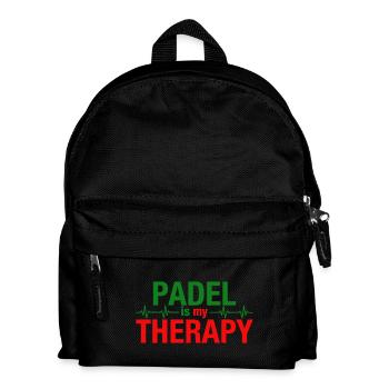 Padel is my therapy Herzschlag Sport Statement - Kinder Rucksack - Schwarz - Vorne