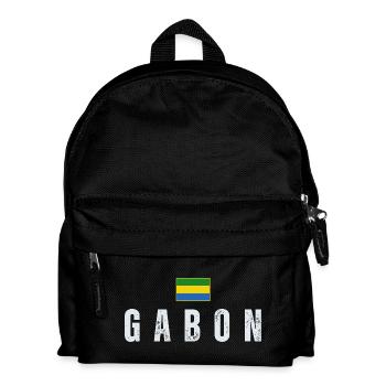 Gabunische Flagge, gabunischer Patriot - Kinder Rucksack - Schwarz - Vorne