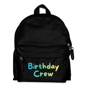 Birthday Crew - Kinder Rucksack - Schwarz - Vorne