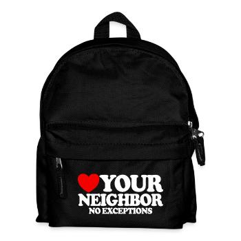 Love your neighbor – without exception. Christian - Kids' Backpack - black - Front