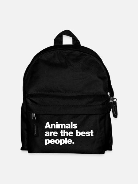 Tiere sind die besten Menschen - Kinder Rucksack - Schwarz